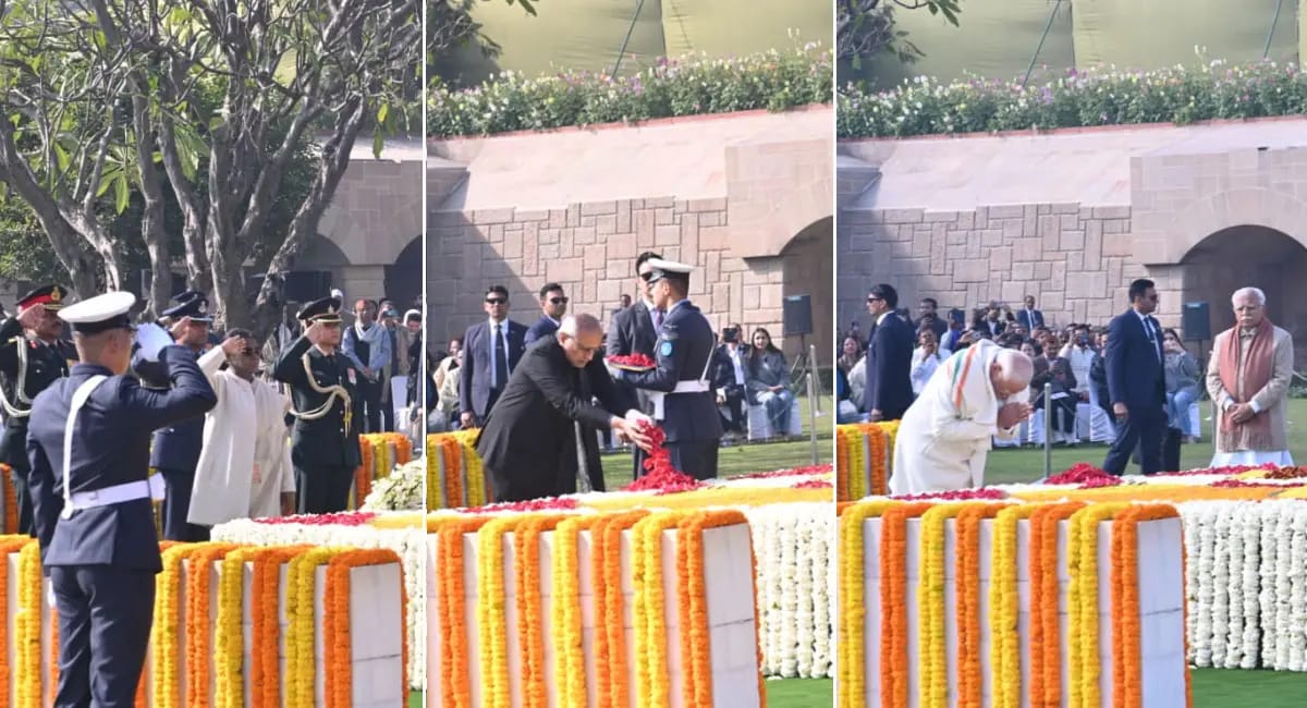 αñ«αñ╣αñ╛αññαÑìαñ«αñ╛ αñùαñ╛αñéαñºαÑÇ αñòαÑÇ 78αñ╡αÑÇαñé αñ¬αÑüαñúαÑìαñ»αññαñ┐αñÑαñ┐ : PM αñ«αÑïαñªαÑÇ-αñ░αñ╛αñ╖αÑìαñƒαÑìαñ░αñ¬αññαñ┐ αñ«αÑüαñ░αÑìαñ«αÑé αñ¿αÑç αñªαÑÇ αñ╢αÑìαñ░αñªαÑìαñºαñ╛αñéαñ£αñ▓αñ┐, αñ░αñ╛αñ╣αÑüαñ▓ αñ¼αÑïαñ▓αÑç- αñ╕αññαÑìαññαñ╛ αñ╕αÑç αñ¼αñíαñ╝αÑÇ αñ╕αññαÑìαñ» αñòαÑÇ αññαñ╛αñòαññ  