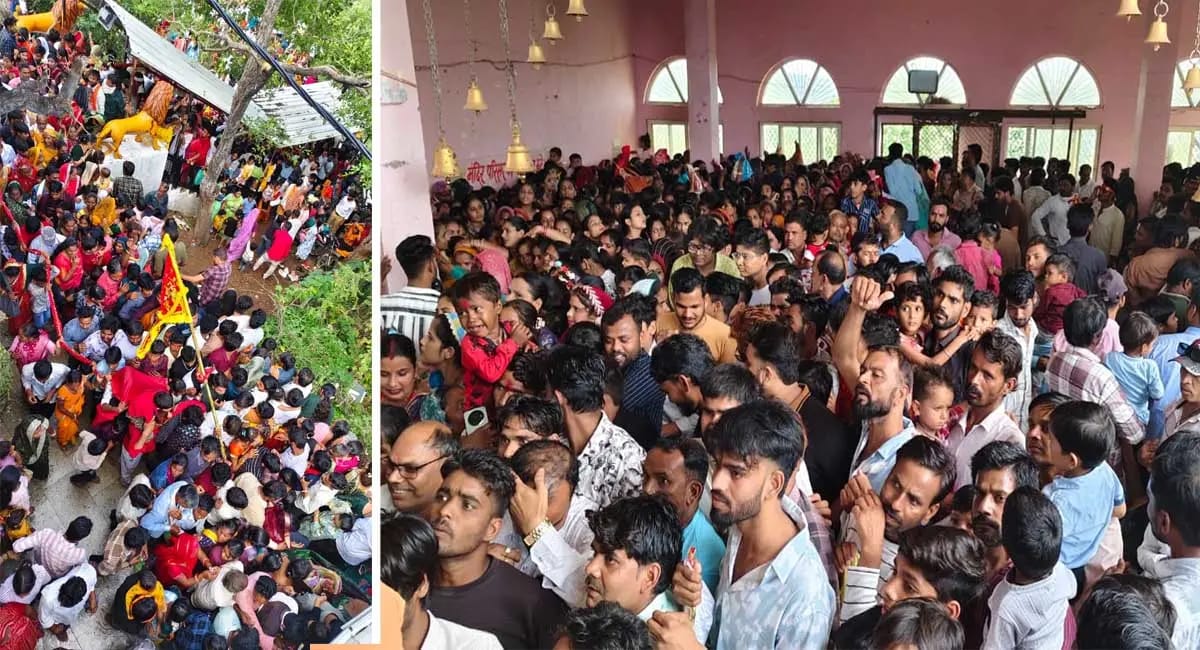 αñ¿αñ╡αñ░αñ╛αññαÑìαñ░αñ┐┬áαñ¬αñ░ αñ«αñ╛αññαñ╛ αñ¼αÑÇαñ╕ αñ¡αÑüαñ£αñ╛ αñªαÑçαñ╡αÑÇ αñ«αñéαñªαñ┐αñ░ αñ«αÑçαñé αñëαñ«αñíαñ╝αÑÇ αñàαñ¬αñ╛αñ░ αñ¡αÑÇαñíαñ╝, αñ¬αÑìαñ░αñ╢αñ╛αñ╕αñ¿ αñòαÑÇ αñ▓αñ╛αñ¬αñ░αñ╡αñ╛αñ╣αÑÇ αñ╕αÑç αñòαñê αñ«αñ╣αñ┐αñ▓αñ╛αñÅαñé αñ¼αÑçαñ╣αÑïαñ╢