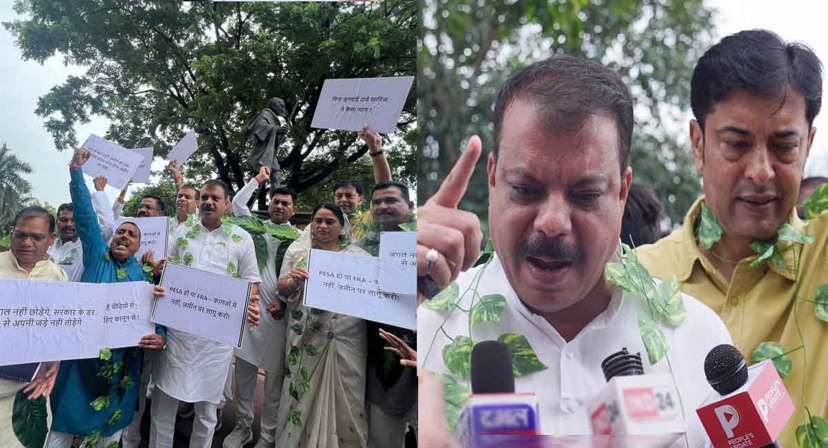 पेसा कानून के क्रियान्वयन को लेकर विधानसभा में गरमाया मुद्दा, कांग्रेस का सरकार पर आदिवासियों को बेदखल करने का आरोप